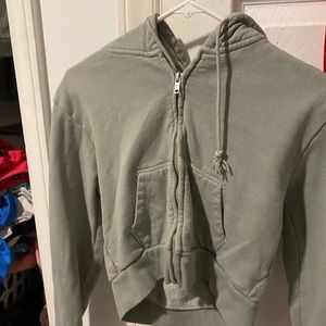 Light Green Cropped Zip Up